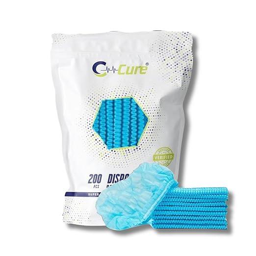 C-cure blue bouffant cap with packaging