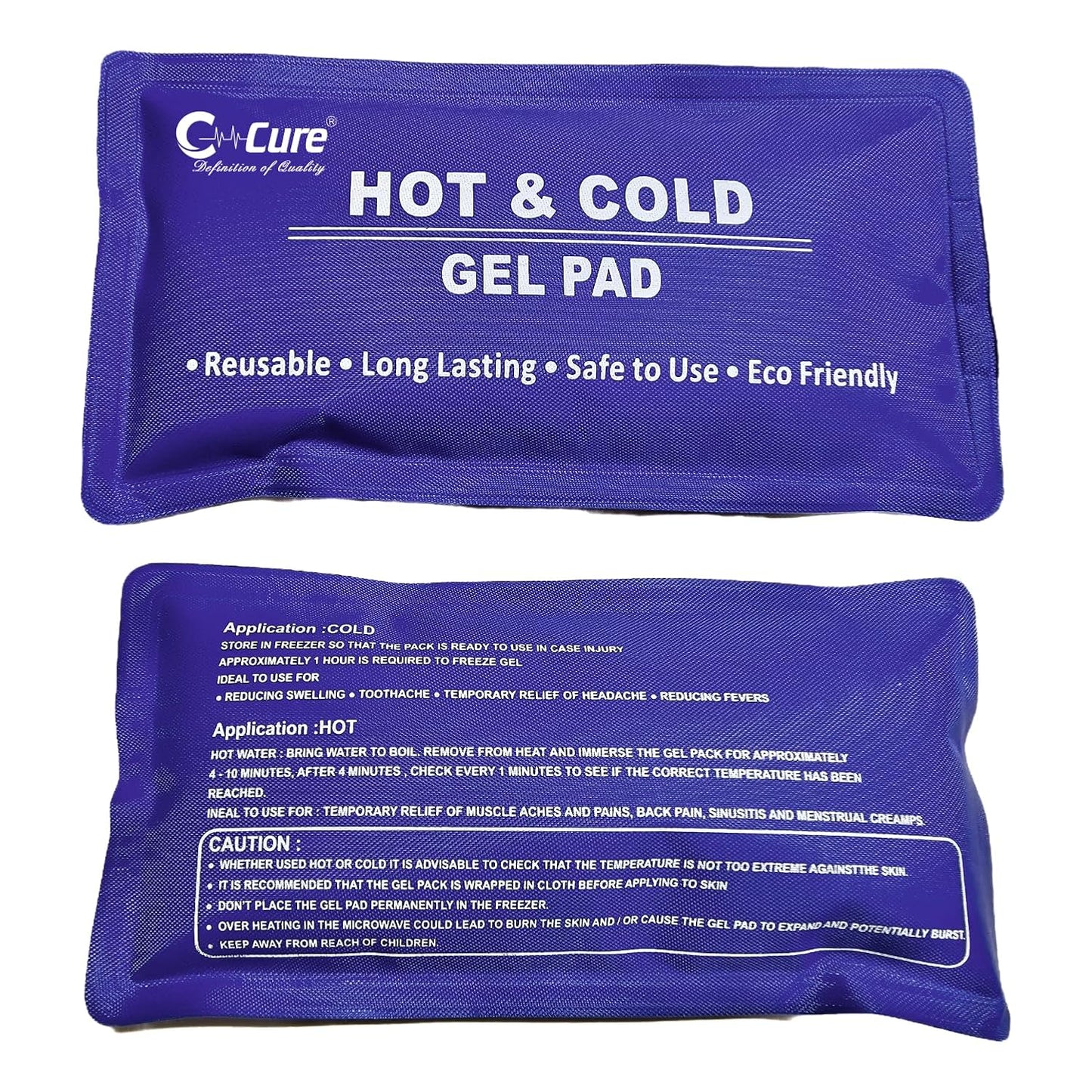 Front and back image of hot and cold gel pack