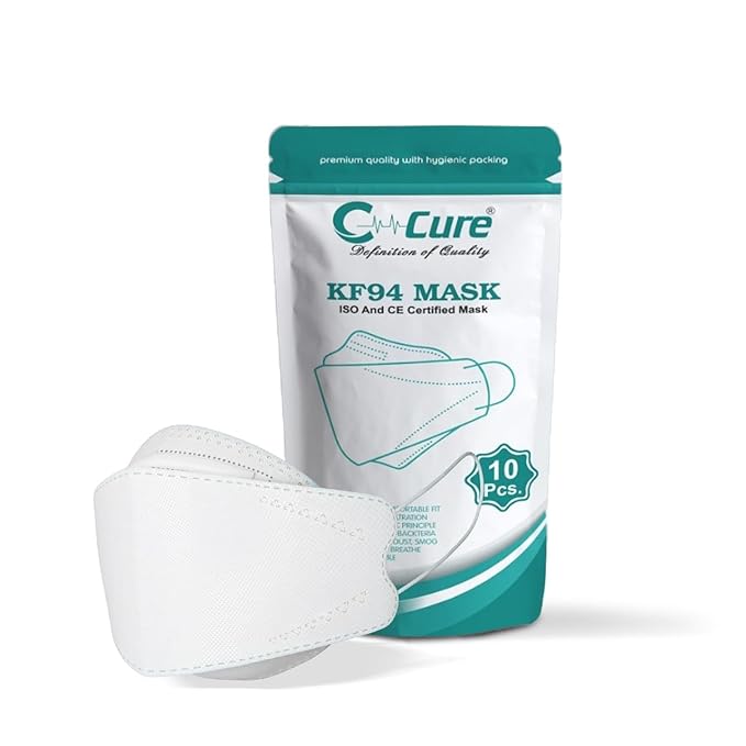 C-cure white KF94 mask with packaging.