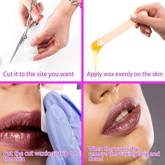 showing how to use the leios wax strips roll