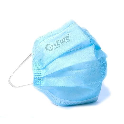 Blue face mask on a white background