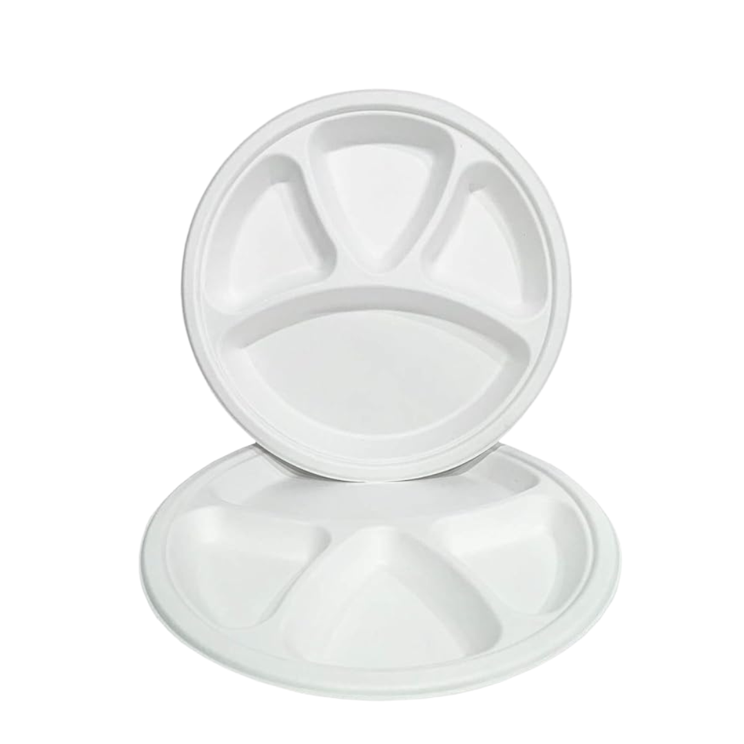 ECOZ 4-Compartment Disposable Eco-Friendly Plates