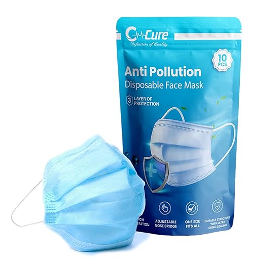 C-CURE™ Disposable 3 Layer mask with adjustable Nose clip