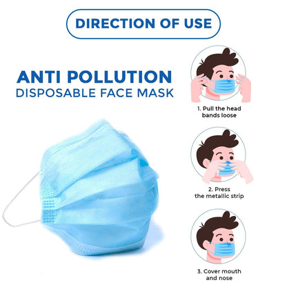 C-CURE™ Disposable 3 Layer mask with adjustable Nose clip