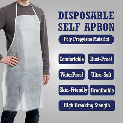 C-CURE™ Non-Woven Disposable Apron for Adults (Pack of 10)