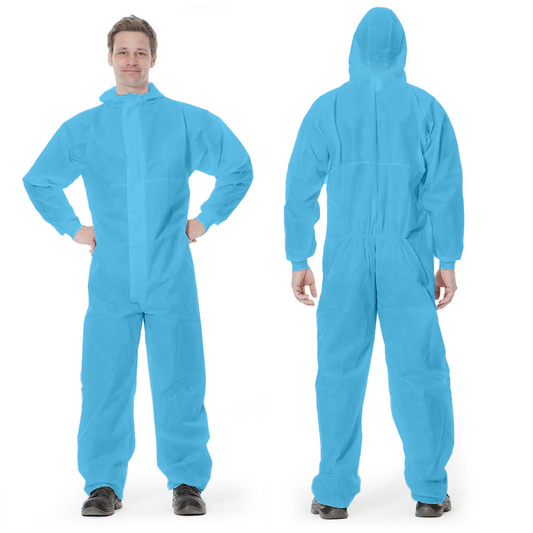 Blue non-woven protective coverall 