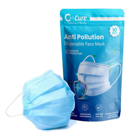 C-cure 3 ply Anti pollution disposable face mask with zipper packaging 