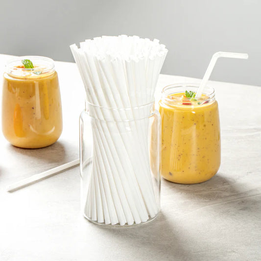 Ecoz Compostable flexible white straw 