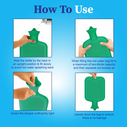 Instructions on how to use a hot water bag