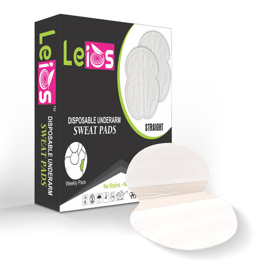 Leios disposable underarm sweat pads packaging.