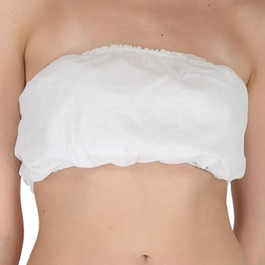 A white non-woven disposable wrap around the torso, commonly used as a bra accessory for coverage.