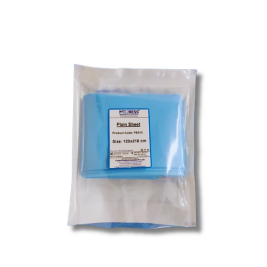 A packaged disposable plain sheet in a wrapping with the brand name MEDRESS.