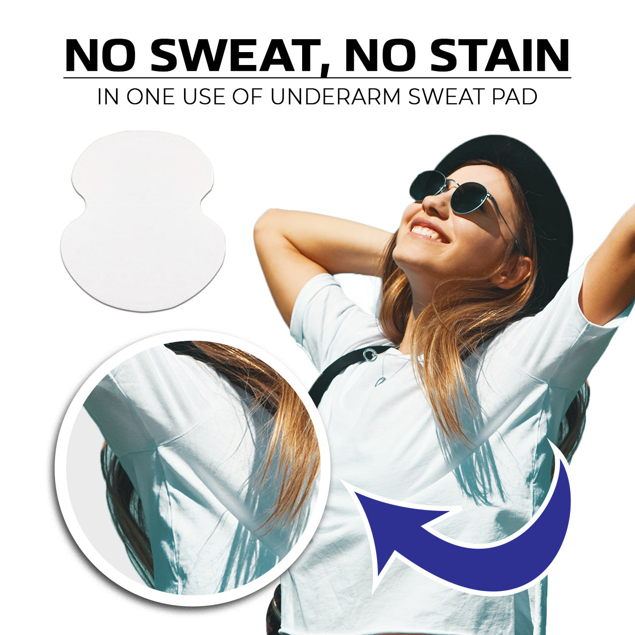 no sweat and no stain when wearing a Leios underarm sweat pads 