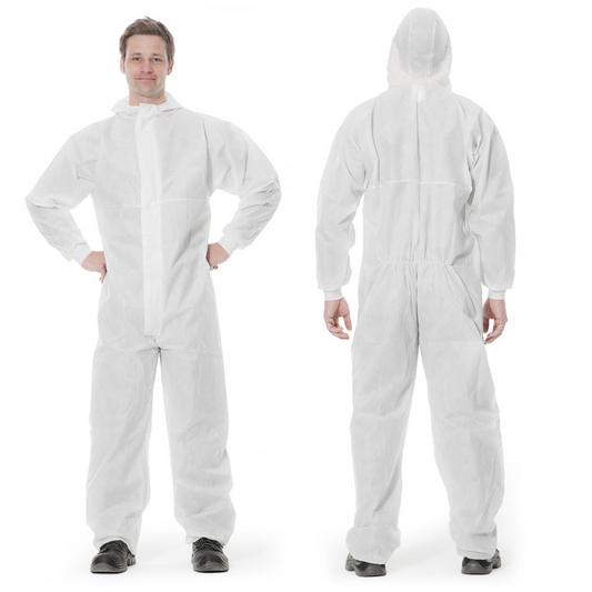 White protective non-woven coverall 