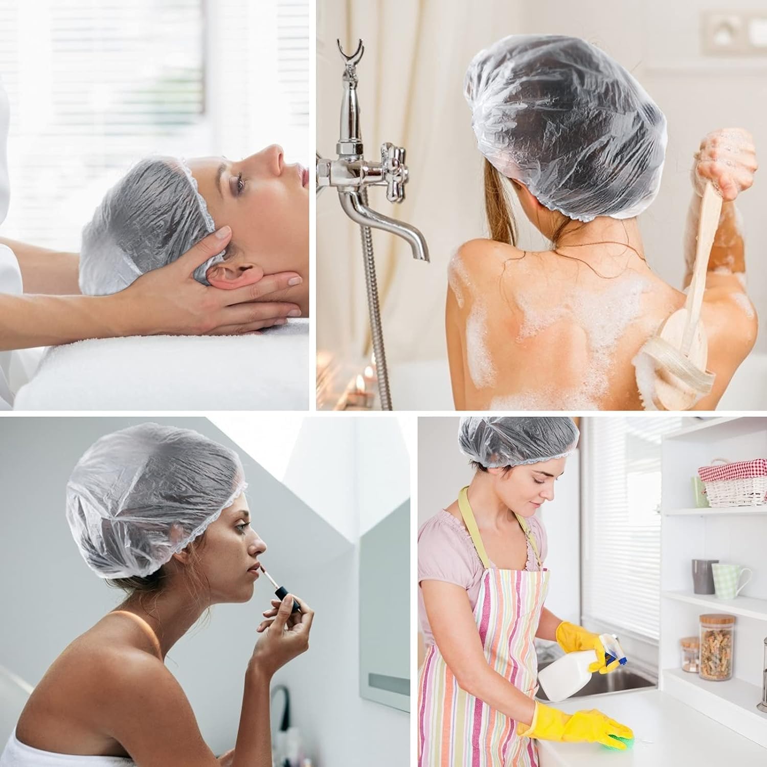 multiple usage of plastic shower cap as per image 