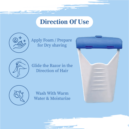 Shaving razor with instructions of use 