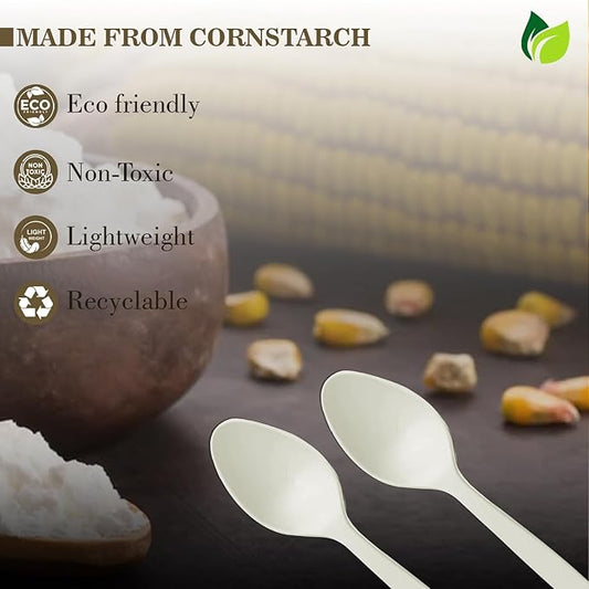 Ecoz biodegradable spoon made form cornstarch 